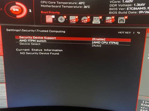 MSI X570 Tomahawk TPM 2.0 will not enable or show in Windows : r/MSI_Gaming