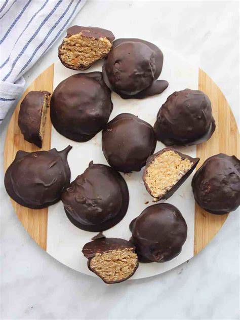 Chocolate Peanut Butter Oatmeal Balls - Slow The Cook Down