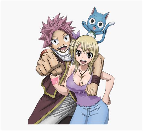 Fairy Tail Natsu Lucy And Happy, HD Png Download , Transparent Png Image - PNGitem