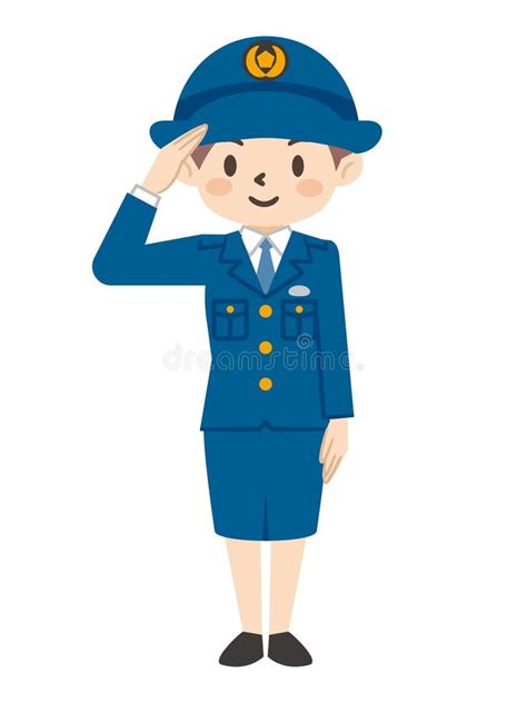 Salute To the Police Character Stock Illustration - Illustration of ...