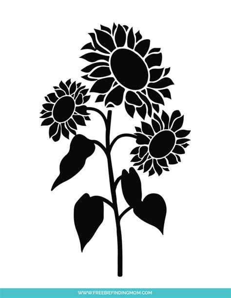 3 Free Printable Sunflower Stencils (Template PDFs)