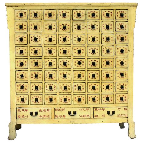 Rare 19th Century Yellow Chinese Apothecary Cabinet 67 Sectioned Drawers For Sale at 1stDibs ...