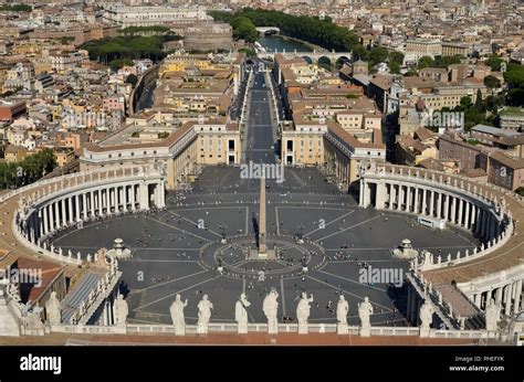 An aerial view of PIazza San Pietro in Vatican, Rome, Italy Stock Photo ...