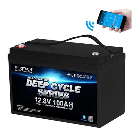 Lifepo4 Battery Lithium Battery 12v 100ah Solar Marine With Bluetooth | Meritsun