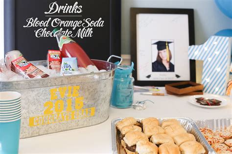 graduation party table with steel tub full of drinks, deco… | Flickr