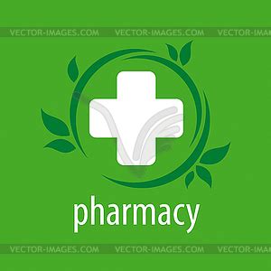 Logo for pharmacies on green background - vector clipart