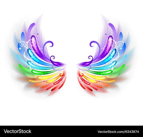 Rainbow wings on a white background Royalty Free Vector