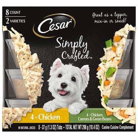Cesar® Simply Crafted All Life Stage Wet Dog Food & Meal Topper - Grain Free, Variety Pack, 8 ...