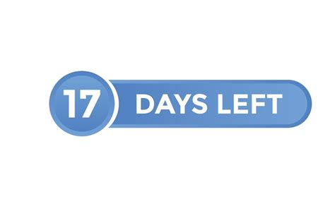 17 days Left countdown template. 17 day Countdown left banner label button eps 10 21384825 ...