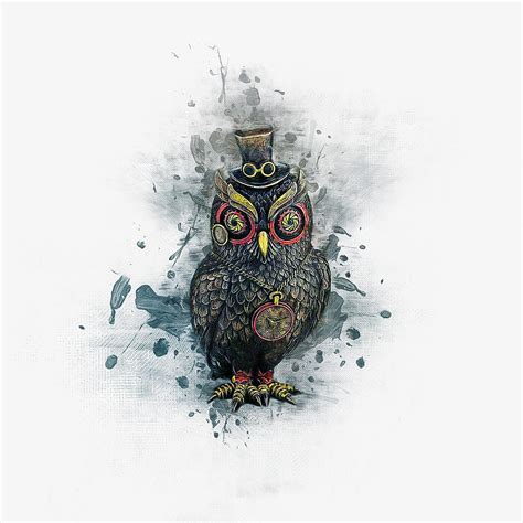 Steampunk Owl Digital Art by Ian Mitchell - Pixels