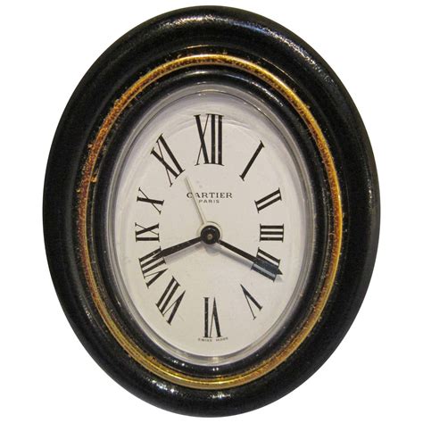 Vintage Cartier Pendulette Travel Alarm Clock and Case at 1stdibs