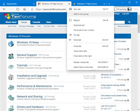 How to Enable or Disable Tab Groups in Microsoft Edge Chromium | Tutorials