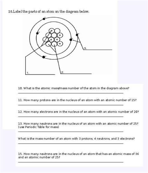 25 Labelthe part-sof anatom the diagram below 090 10 Whatjsthe atomic ...