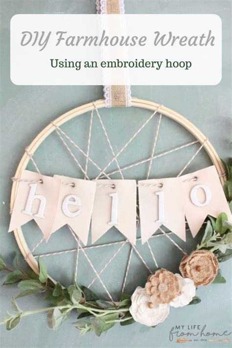 DIY Embroidery Hoop Farmhouse Wreath | My Life From Home