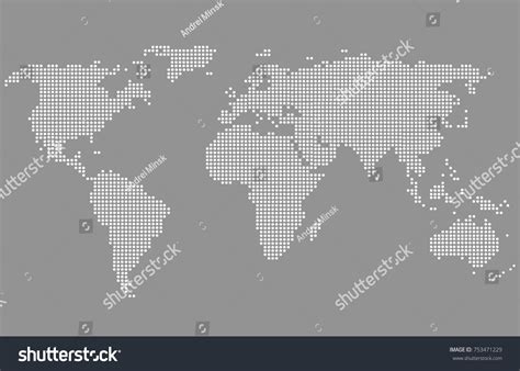 Dotted World Map Stock Vector (Royalty Free) 753471229 | Shutterstock