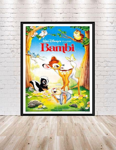 Bambi Vintage Disney Movie Poster - CraftCentralCompany