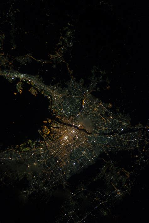 Osaka Japan from space at night - Exploring Space