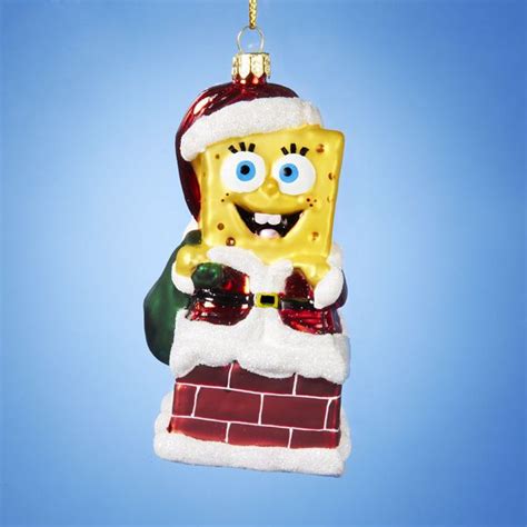 4.75" GLASS #SPONGEBOB IN CHIMNEY ORNAMENT | Ornaments, Novelty christmas, Spongebob