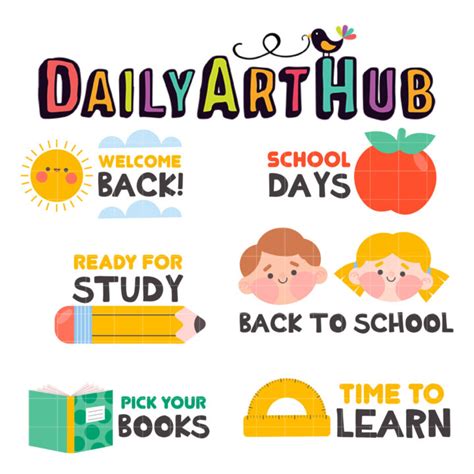 Back To School Banners Clip Art Set – Daily Art Hub // Graphics, Alphabets & SVG