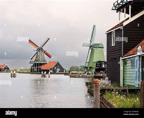 Windmills of Zaanse Schans Stock Photo - Alamy