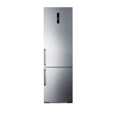 Summit 24 in. W 12.8 cu. ft. Bottom Freezer Refrigerator in Stainless Steel, Counter Depth ...