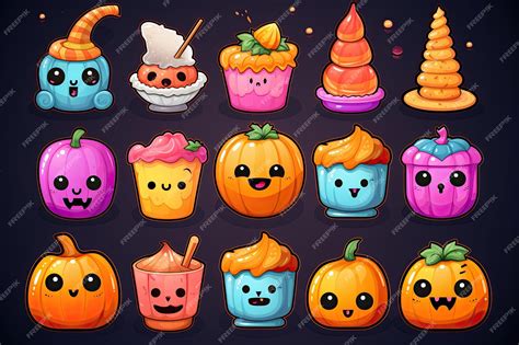 Premium AI Image | Halloween candy stickers ai generative