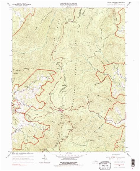 USGS Classic Thornton Gap Virginia 7.5'x7.5' Topo Map – MyTopo Map Store