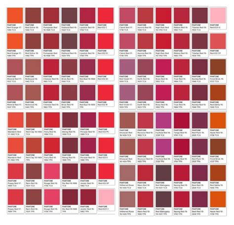 Pantone red, Red paint colors, Pantone color chart