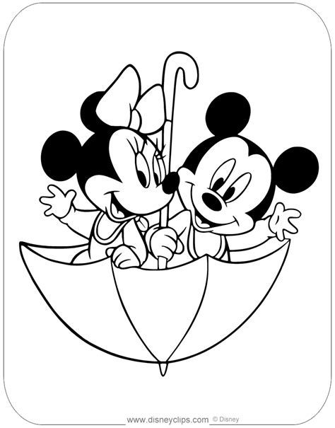 Baby Mickey and Minnie | Mickey mouse coloring pages, Minnie mouse ...