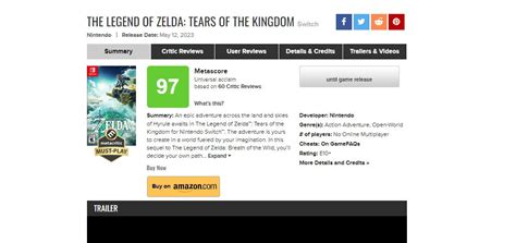 The Legend of Zelda: Tears of the Kingdom Tops Metacritic and Opencritic Charts - Cultured Vultures