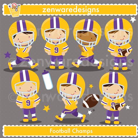 LSU Football Purple and Gold Clipart - Etsy