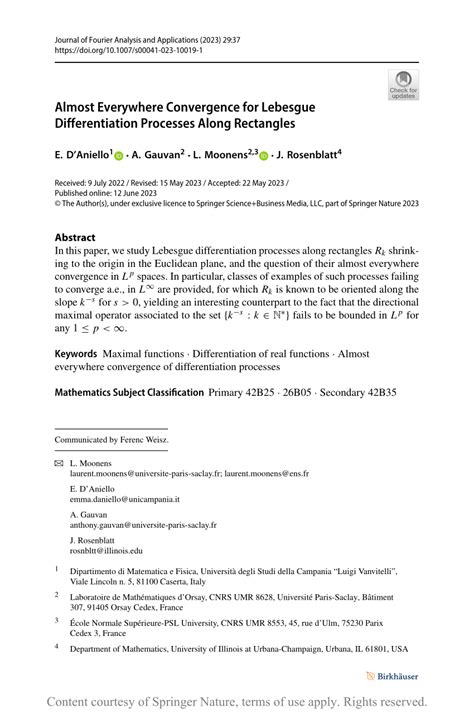 Almost Everywhere Convergence for Lebesgue Differentiation Processes Along Rectangles | Request PDF