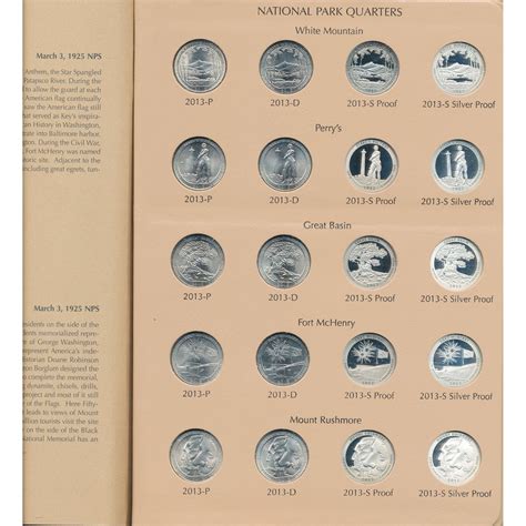 Washington Quarters America's Beautiful National Parks 2010-2021 Date Set