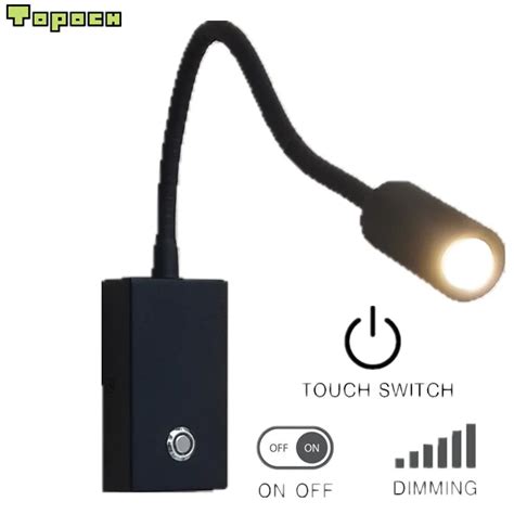 Topoch Touch Lamp Dimmer with on/off/Dimmer Switch Matte Black Grooved Cylindrical Head ...