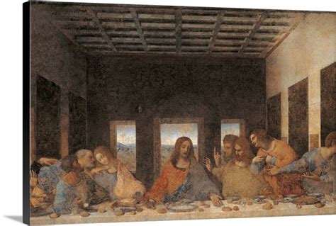 Last Supper (after restoration) by Leonardo da Vinci, 1495-1497.Santa ...