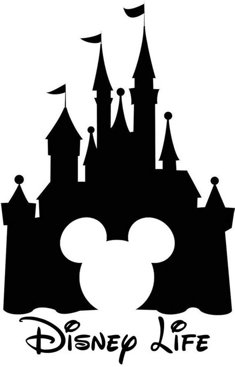 Disney Castle with Mickey, Disney Life Vinyl Car Decal - Glitter ...