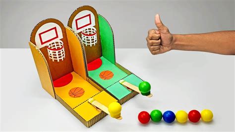 DIY Multiplayer Basketball Arcade Game From Cardboard - YouTube | Diy crafts games, Diy kids ...