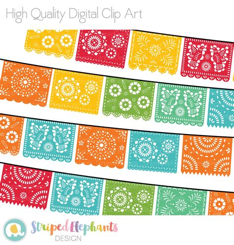 Printable Papel Picado Clipart SVG Cut Files Digital, 40% OFF