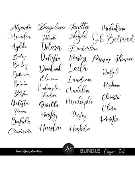 40 Cursive Font Bundle Wedding Fonts (Download Now) - Etsy