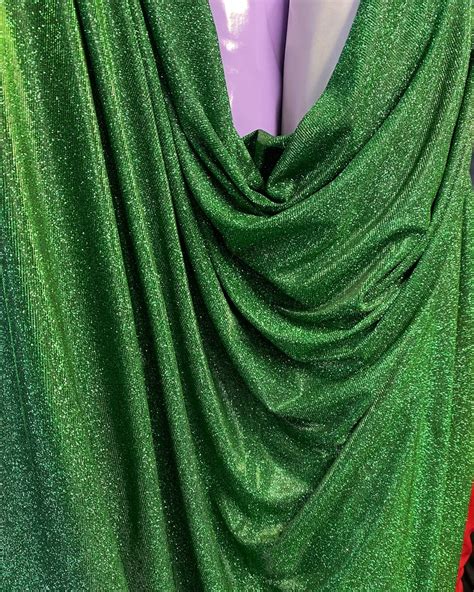 Emerald Green Stretch Lurex Glitter Fabric/ Glimmer/ Kelly Green Stretch Shimmer Fabric, Green ...