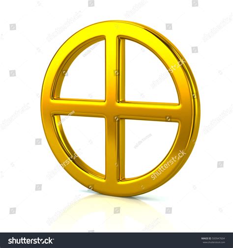 3d Illustration Golden Sun Cross Symbol Stock Illustration 593947604 ...