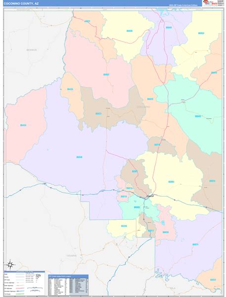 Coconino County, AZ Wall Map Color Cast Style by MarketMAPS - MapSales