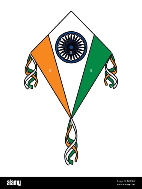 kite flying with indian flag country Stock Vector Image & Art - Alamy