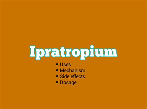 Ipratropium: Information You Need To Know - DrugsBank