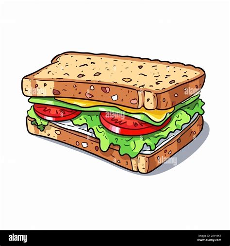 Club sandwich. Sandwich hand-drawn illustration. Vector doodle style cartoon illustration Stock ...