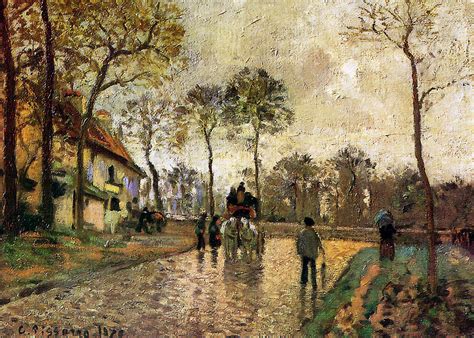 Stagecoach to Louveciennes, 1870 - Camille Pissarro - WikiArt.org