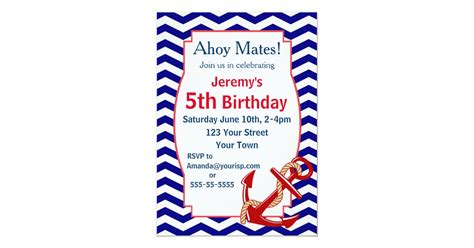 Nautical Theme Birthday Party Invitation | Zazzle.com