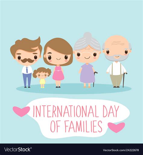 Cute family cartoon character for international Vector Image