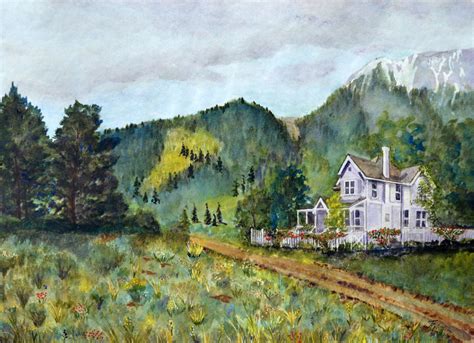 Victorian home, watercolor painting original, fine art painting ...