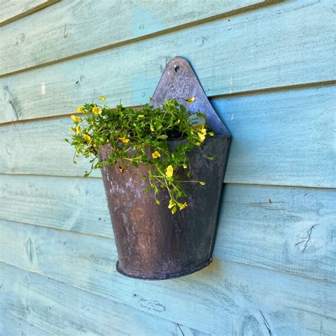 Vintage Metal Garden Pots Planters Galvanised Vintage - Etsy